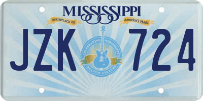 MS license plate JZK724