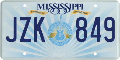 MS license plate JZK849