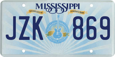MS license plate JZK869