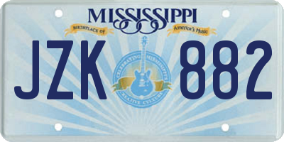 MS license plate JZK882