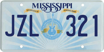 MS license plate JZL321