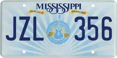MS license plate JZL356