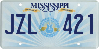 MS license plate JZL421