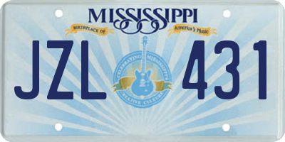 MS license plate JZL431