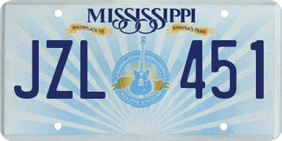 MS license plate JZL451