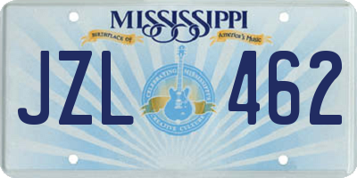 MS license plate JZL462