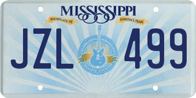 MS license plate JZL499