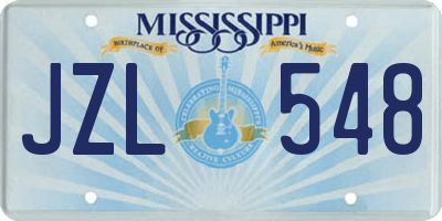 MS license plate JZL548