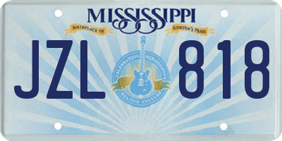 MS license plate JZL818