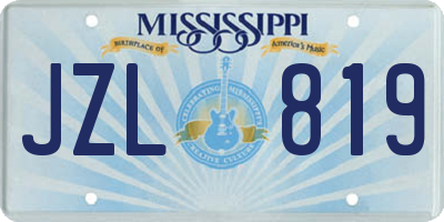 MS license plate JZL819
