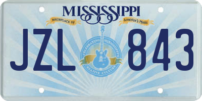 MS license plate JZL843