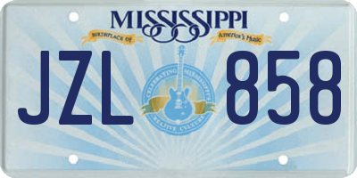 MS license plate JZL858