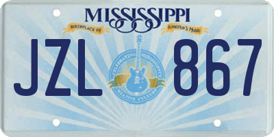 MS license plate JZL867