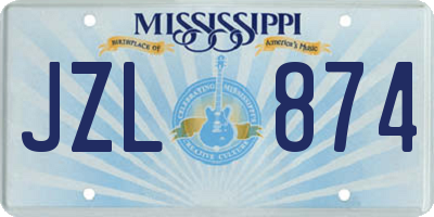 MS license plate JZL874