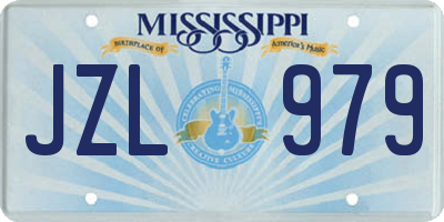 MS license plate JZL979