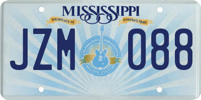 MS license plate JZM088