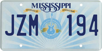 MS license plate JZM194