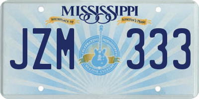 MS license plate JZM333