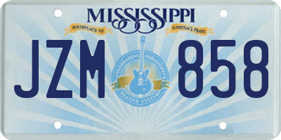 MS license plate JZM858