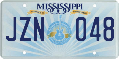 MS license plate JZN048
