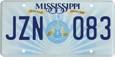 MS license plate JZN083