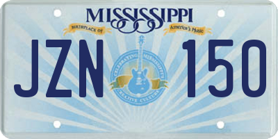 MS license plate JZN150