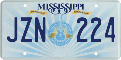 MS license plate JZN224