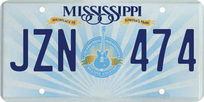 MS license plate JZN474