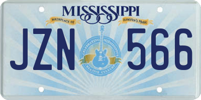MS license plate JZN566