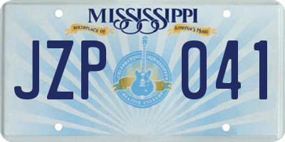 MS license plate JZP041