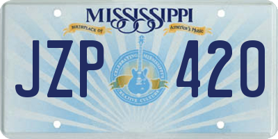 MS license plate JZP420