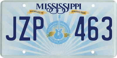 MS license plate JZP463