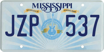 MS license plate JZP537
