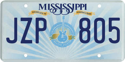 MS license plate JZP805