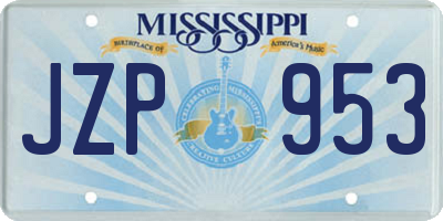 MS license plate JZP953