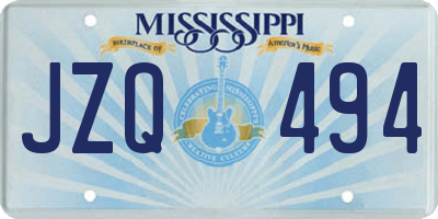 MS license plate JZQ494