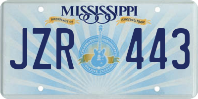 MS license plate JZR443