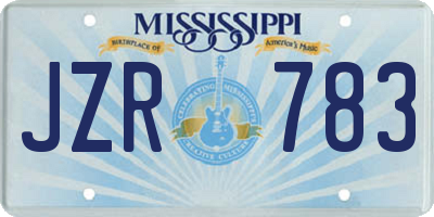 MS license plate JZR783