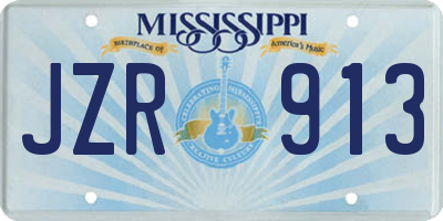 MS license plate JZR913