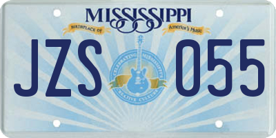MS license plate JZS055