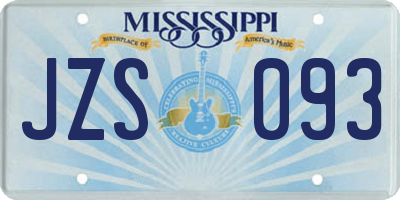 MS license plate JZS093