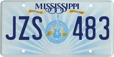 MS license plate JZS483
