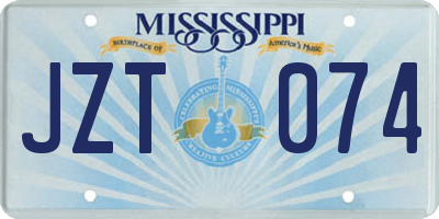 MS license plate JZT074