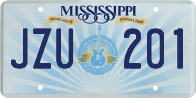 MS license plate JZU201