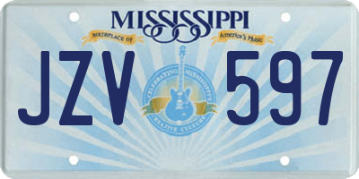 MS license plate JZV597