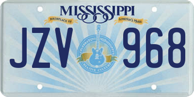 MS license plate JZV968