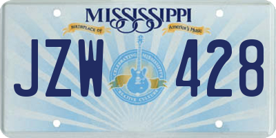 MS license plate JZW428