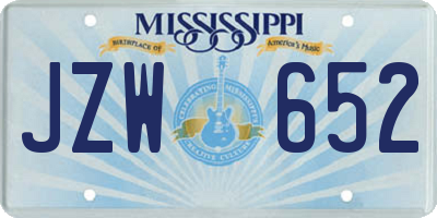 MS license plate JZW652