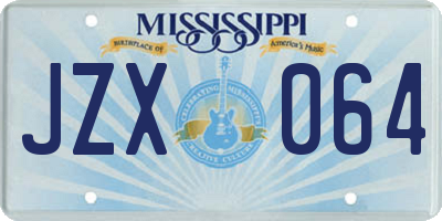 MS license plate JZX064
