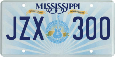 MS license plate JZX300